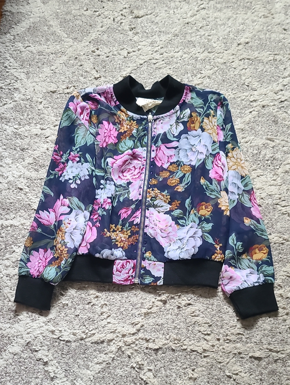 10 for $25 - Hannah Banana Girls 5 Sheer Floral Zip Jacket
